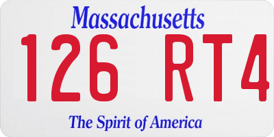 MA license plate 126RT4