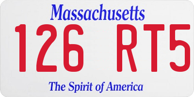 MA license plate 126RT5