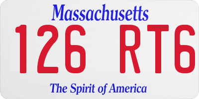 MA license plate 126RT6