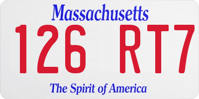 MA license plate 126RT7