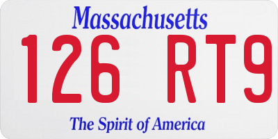 MA license plate 126RT9