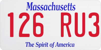 MA license plate 126RU3