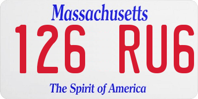 MA license plate 126RU6