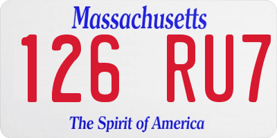 MA license plate 126RU7