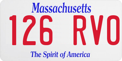 MA license plate 126RV0