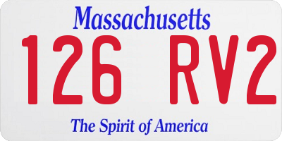 MA license plate 126RV2