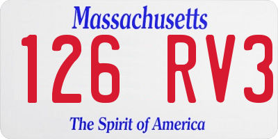 MA license plate 126RV3
