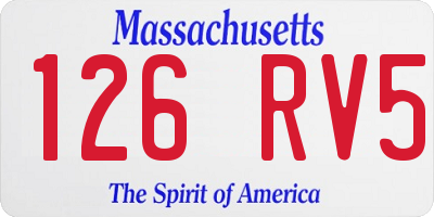 MA license plate 126RV5