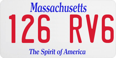 MA license plate 126RV6