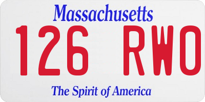 MA license plate 126RW0