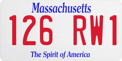 MA license plate 126RW1