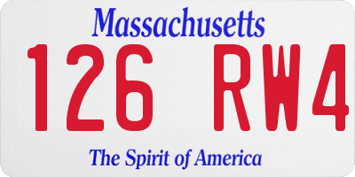 MA license plate 126RW4