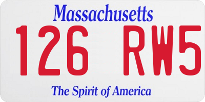 MA license plate 126RW5