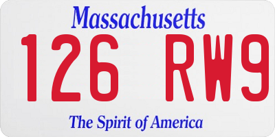 MA license plate 126RW9