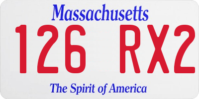 MA license plate 126RX2