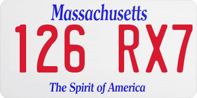 MA license plate 126RX7