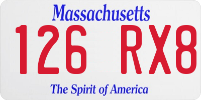 MA license plate 126RX8