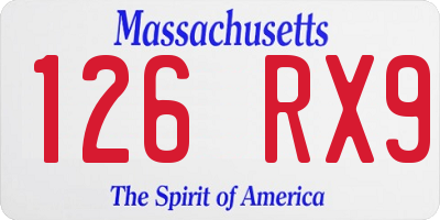 MA license plate 126RX9