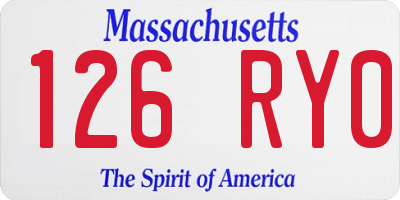 MA license plate 126RY0