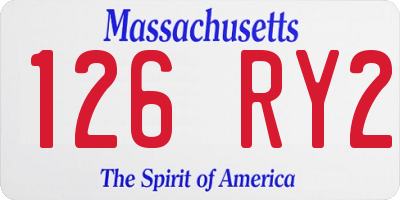 MA license plate 126RY2