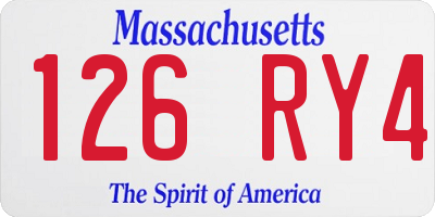 MA license plate 126RY4