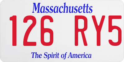 MA license plate 126RY5