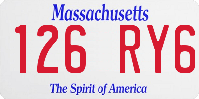 MA license plate 126RY6