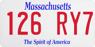 MA license plate 126RY7