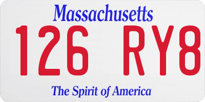 MA license plate 126RY8