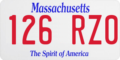 MA license plate 126RZ0