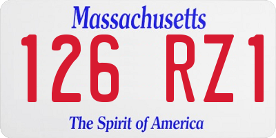 MA license plate 126RZ1