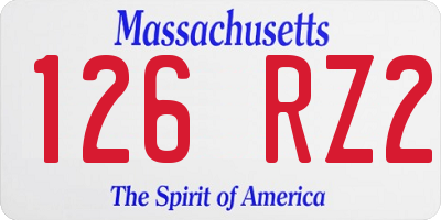 MA license plate 126RZ2