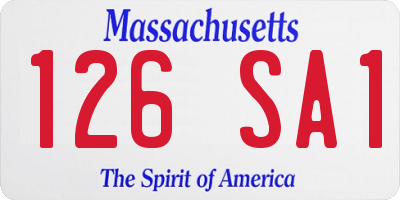 MA license plate 126SA1