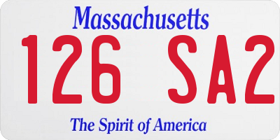 MA license plate 126SA2