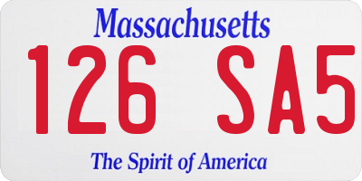 MA license plate 126SA5