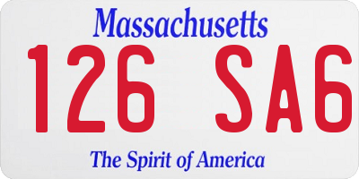 MA license plate 126SA6