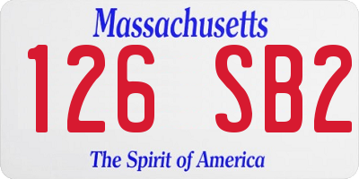 MA license plate 126SB2