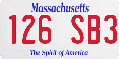 MA license plate 126SB3