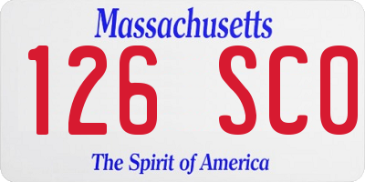 MA license plate 126SC0