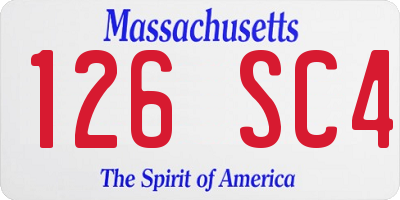 MA license plate 126SC4