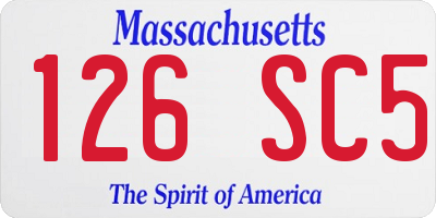MA license plate 126SC5