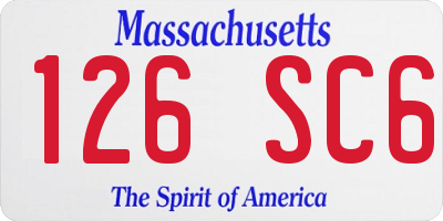 MA license plate 126SC6
