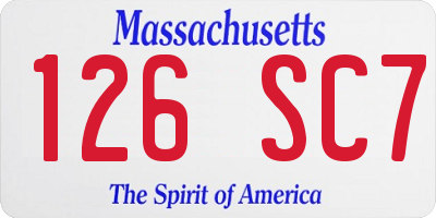 MA license plate 126SC7