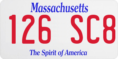 MA license plate 126SC8