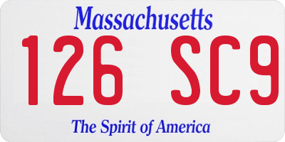 MA license plate 126SC9