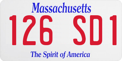 MA license plate 126SD1