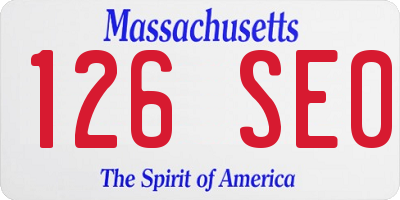 MA license plate 126SE0