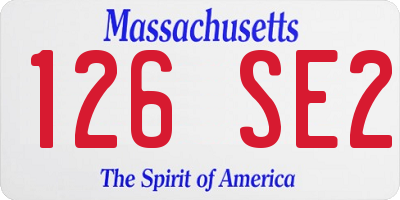 MA license plate 126SE2