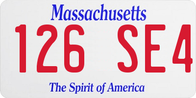 MA license plate 126SE4