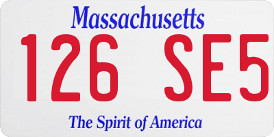 MA license plate 126SE5